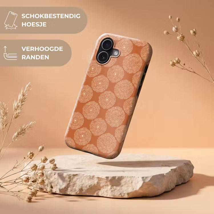 Cirkels - Grafisch - Patroon - Terracotta Toughcase MagSafe Apple iPhone 17 klein 1017 -USP_RandenV_NL