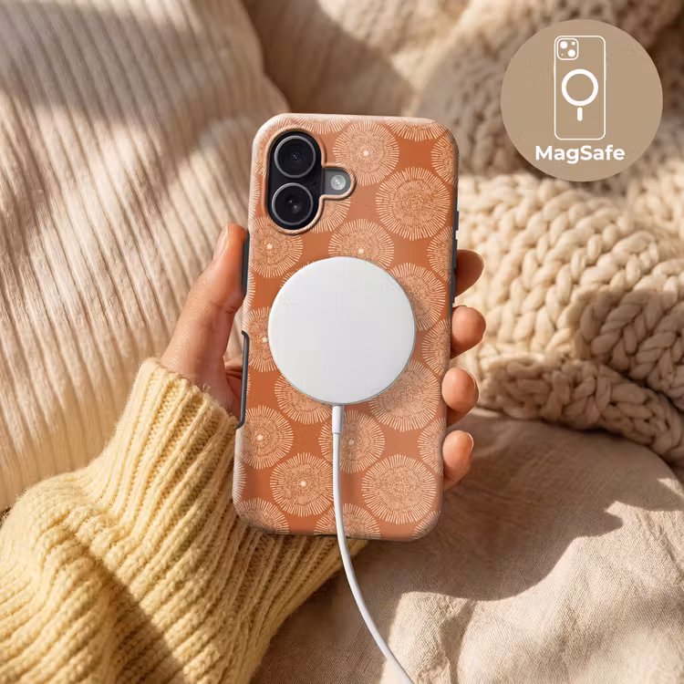 Cirkels - Grafisch - Patroon - Terracotta Toughcase MagSafe Apple iPhone 17 klein 1017 -USP_MagsafeV