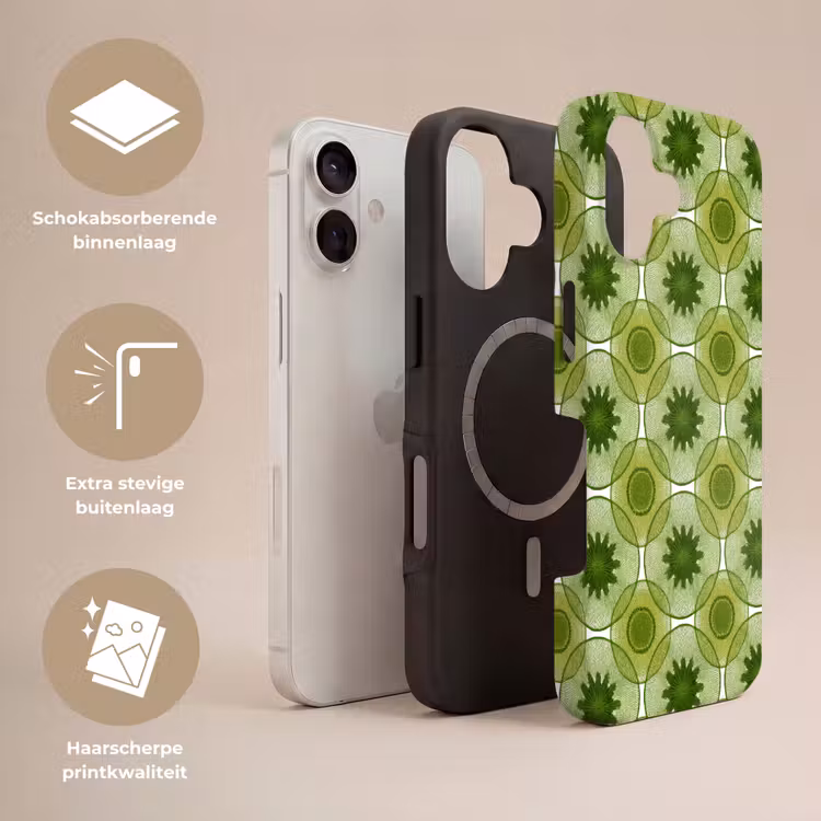 Cirkels - Patroon - Groen Toughcase MagSafe Apple iPhone 17 klein 1017 -USP_Lagen_NL