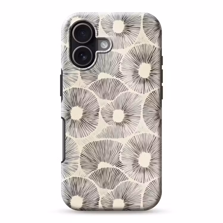 Cirkels - Patroon - Zwart Toughcase MagSafe Apple iPhone 17 klein 1017 -3d