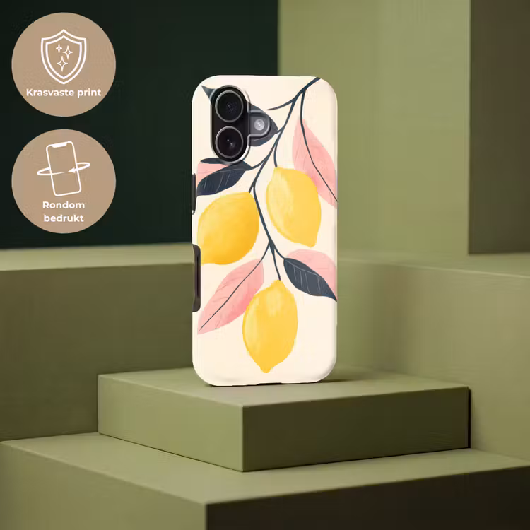 Citroenen - Felgeel - Tak - Bladeren Toughcase MagSafe Apple iPhone 17 klein -USP_PrintM_NL