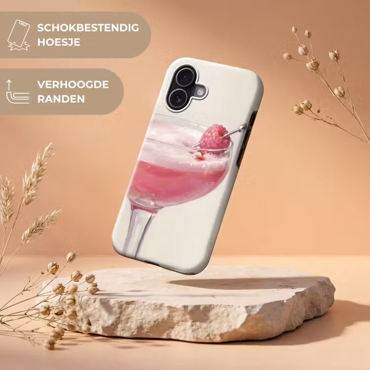 Cocktail - Framboos - Drank - Modern - Roze Toughcase MagSafe Apple iPhone 17 klein -USP_RandenV_NL