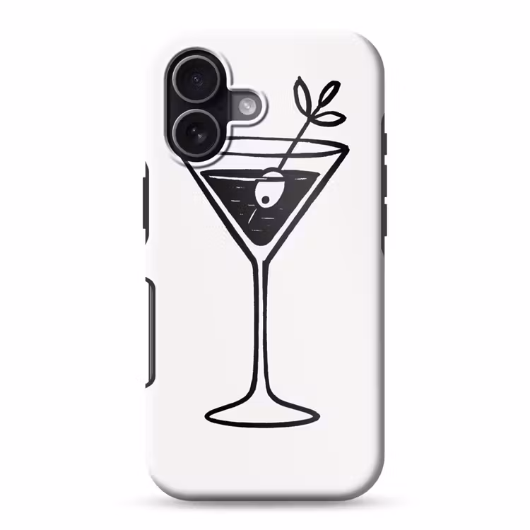 Cocktail - Glas - Olijf - Minimalistisch Toughcase MagSafe Apple iPhone 17 klein -3d