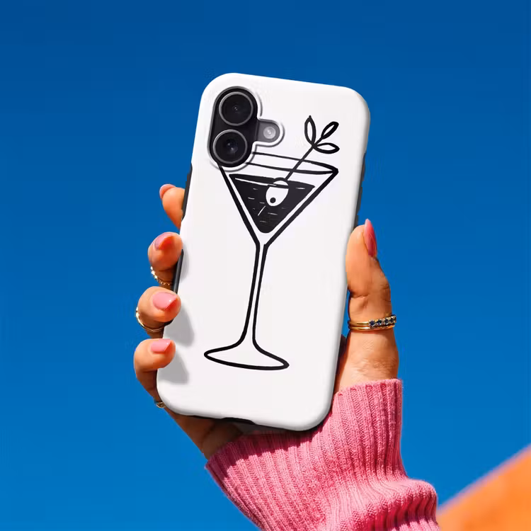 Cocktail - Glas - Olijf - Minimalistisch Toughcase MagSafe Apple iPhone 17 klein -Sfeer1V