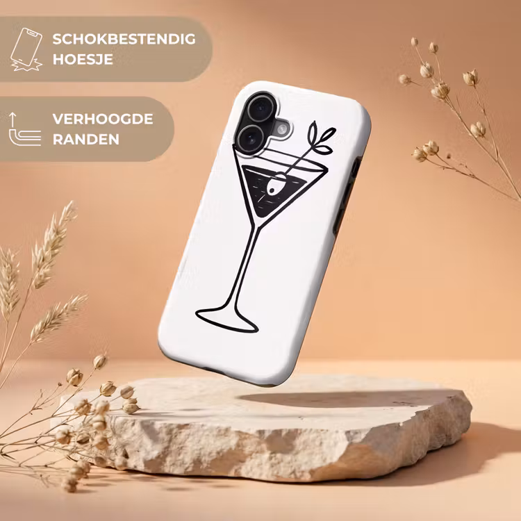 Cocktail - Glas - Olijf - Minimalistisch Toughcase MagSafe Apple iPhone 17 klein -USP_RandenV_NL