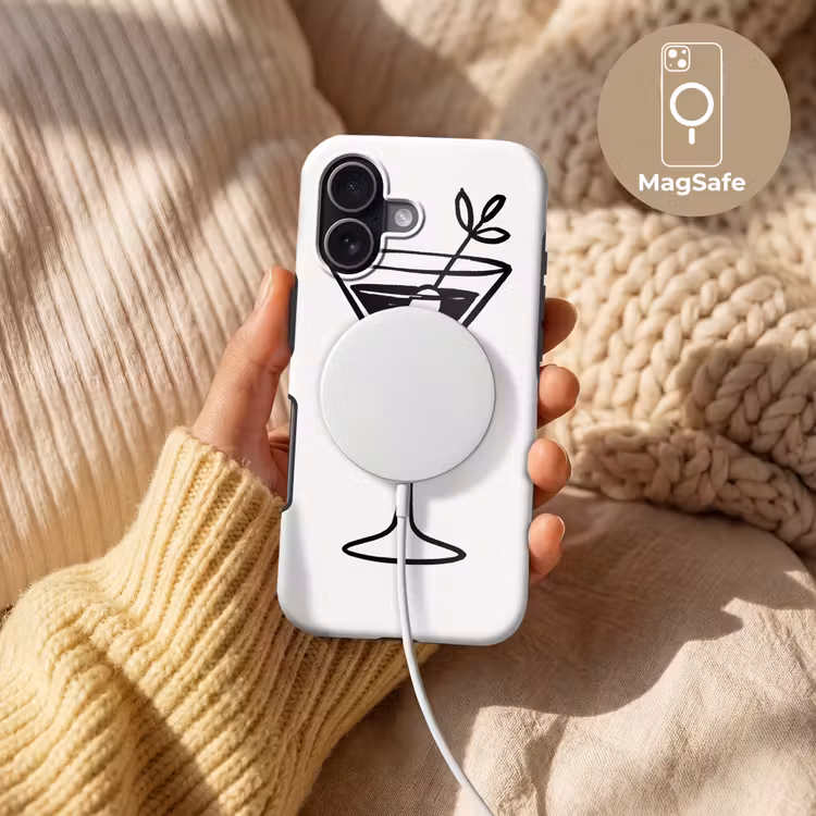 Cocktail - Glas - Olijf - Minimalistisch Toughcase MagSafe Apple iPhone 17 klein -USP_MagsafeV