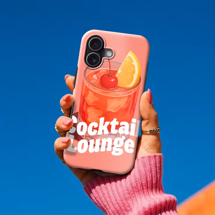 Cocktail Lounge - Glas - Koraal Toughcase MagSafe Apple iPhone 17 klein -Sfeer1V