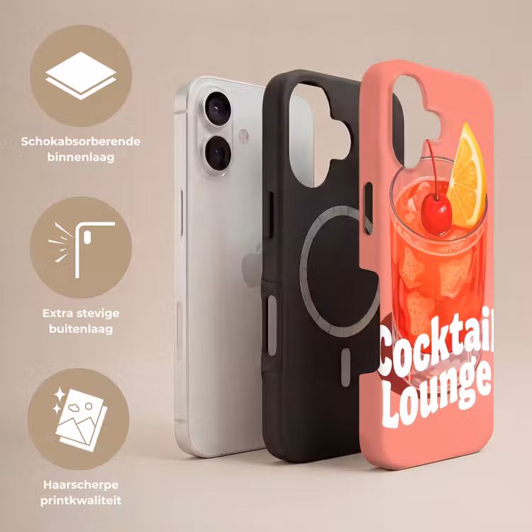 Cocktail Lounge - Glas - Koraal Toughcase MagSafe Apple iPhone 17 klein -USP_Lagen_NL