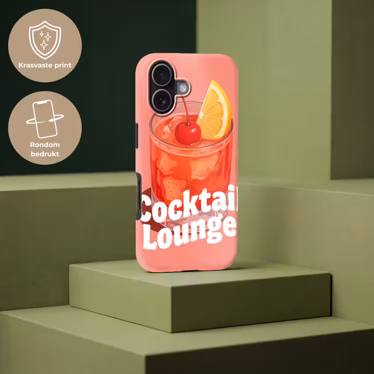 Cocktail Lounge - Glas - Koraal Toughcase MagSafe Apple iPhone 17 klein -USP_PrintM_NL