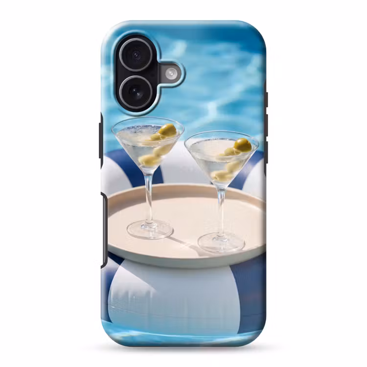 Cocktail - Zwembad - Zomer - Blauw Toughcase MagSafe Apple iPhone 17 klein -3d
