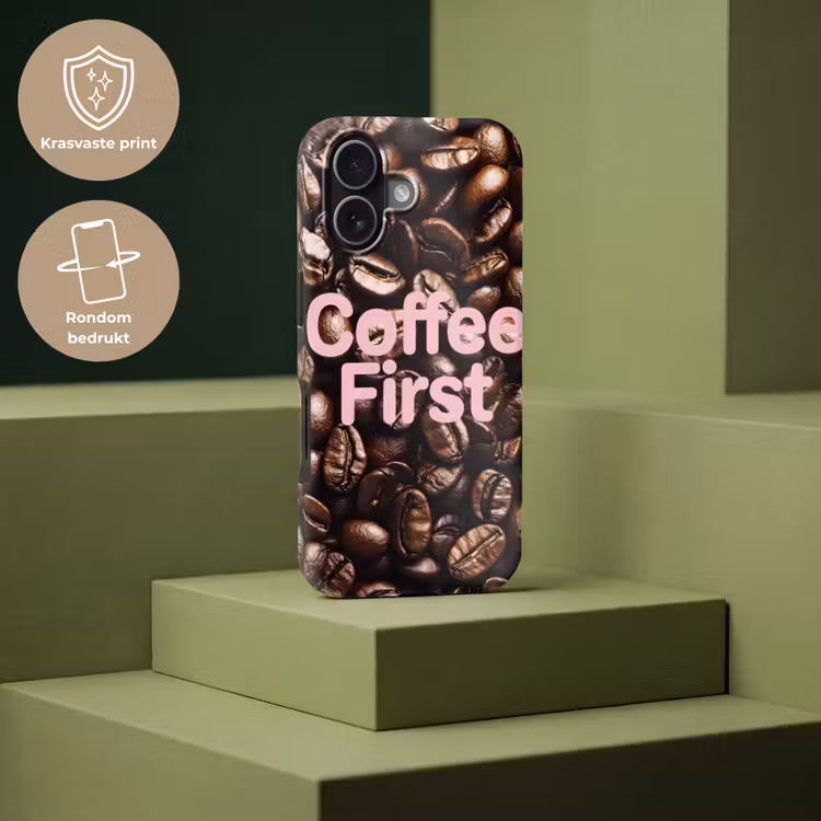 Coffee First - Koffiebonen - Roze Toughcase MagSafe Apple iPhone 17 klein -USP_PrintM_NL