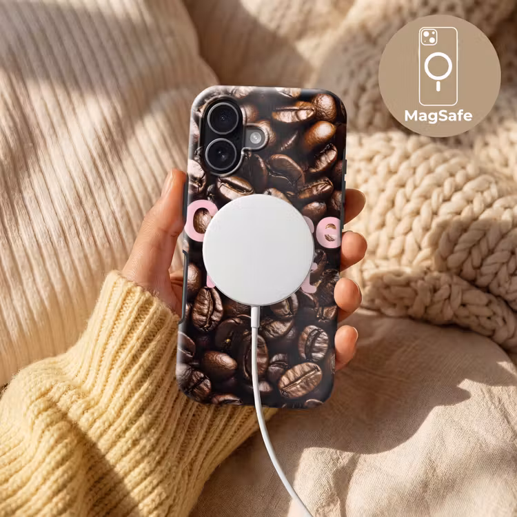 Coffee First - Koffiebonen - Roze Toughcase MagSafe Apple iPhone 17 klein -USP_MagsafeV