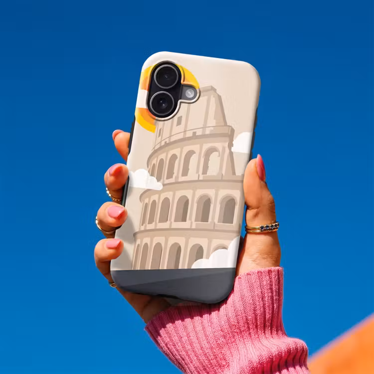 Colosseum - Zonsopgang - Rome - Architectuur - Beige Toughcase MagSafe Apple iPhone 17 klein -Sfeer1V