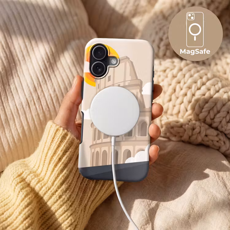 Colosseum - Zonsopgang - Rome - Architectuur - Beige Toughcase MagSafe Apple iPhone 17 klein -USP_MagsafeV