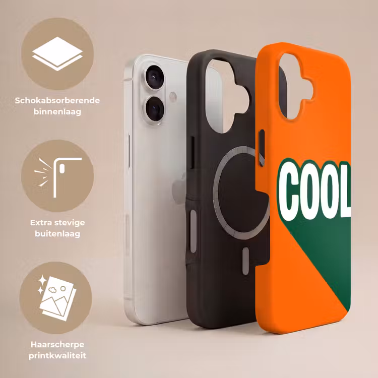 Cool - Oranje - Groen Toughcase MagSafe Apple iPhone 17 klein -USP_Lagen_NL