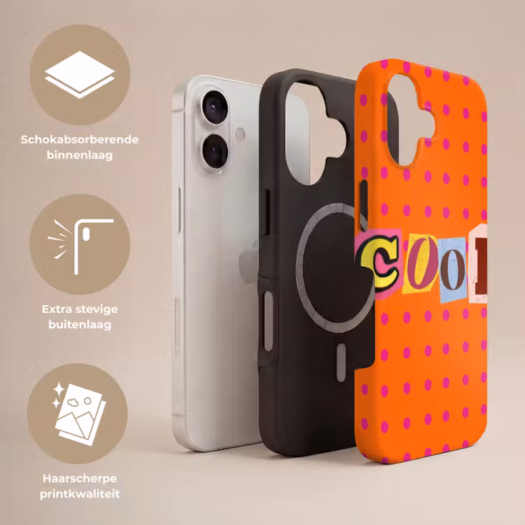 Cool - Stippen - Oranje Toughcase MagSafe Apple iPhone 17 klein -USP_Lagen_NL