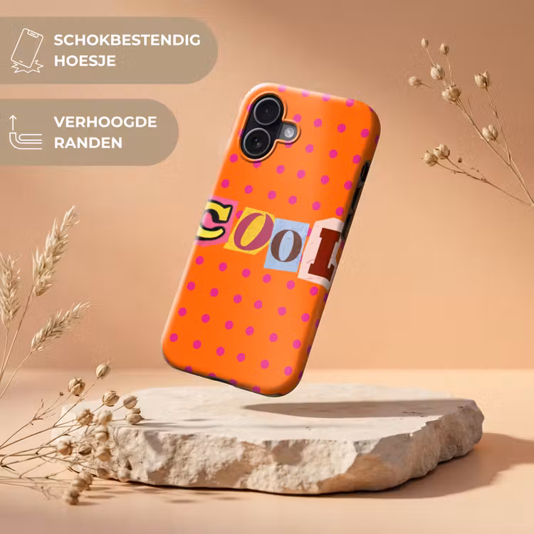 Cool - Stippen - Oranje Toughcase MagSafe Apple iPhone 17 klein -USP_RandenV_NL