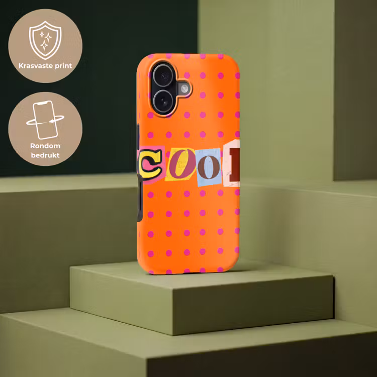 Cool - Stippen - Oranje Toughcase MagSafe Apple iPhone 17 klein -USP_PrintM_NL