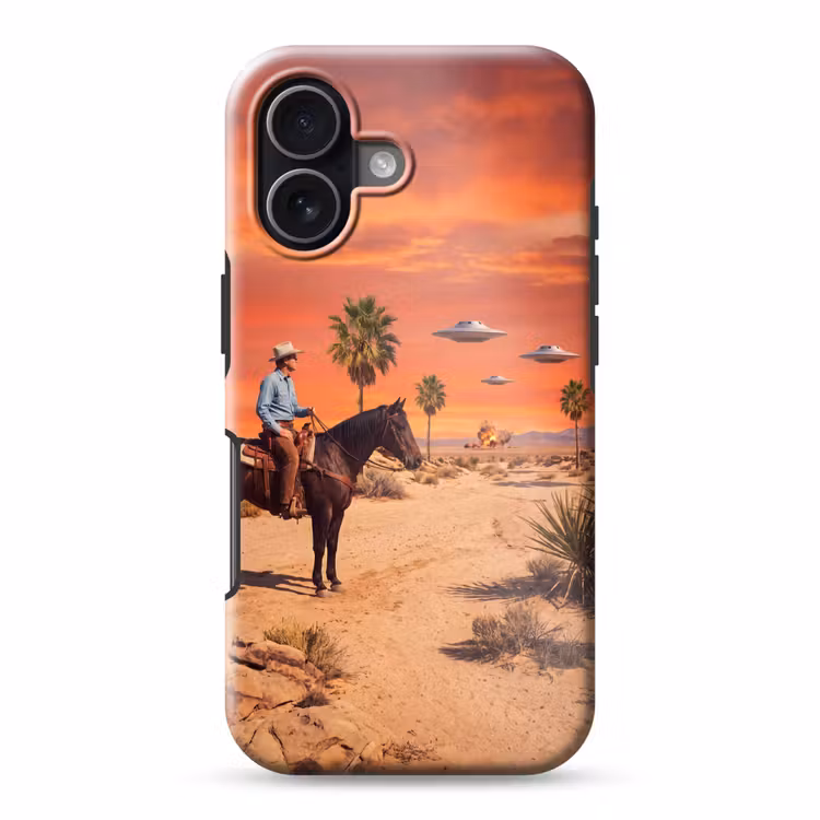 Telefoonhoesje Toughcase - Cowboy - Paard - Woestijn - Cowboy - Paard - Woestijn Toughcase MagSafe Apple iPhone 17 klein