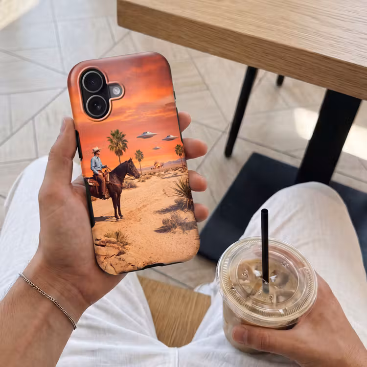 Telefoonhoesje Toughcase - Cowboy - Paard - Woestijn - Cowboy - Paard - Woestijn Toughcase MagSafe Apple iPhone 17 klein