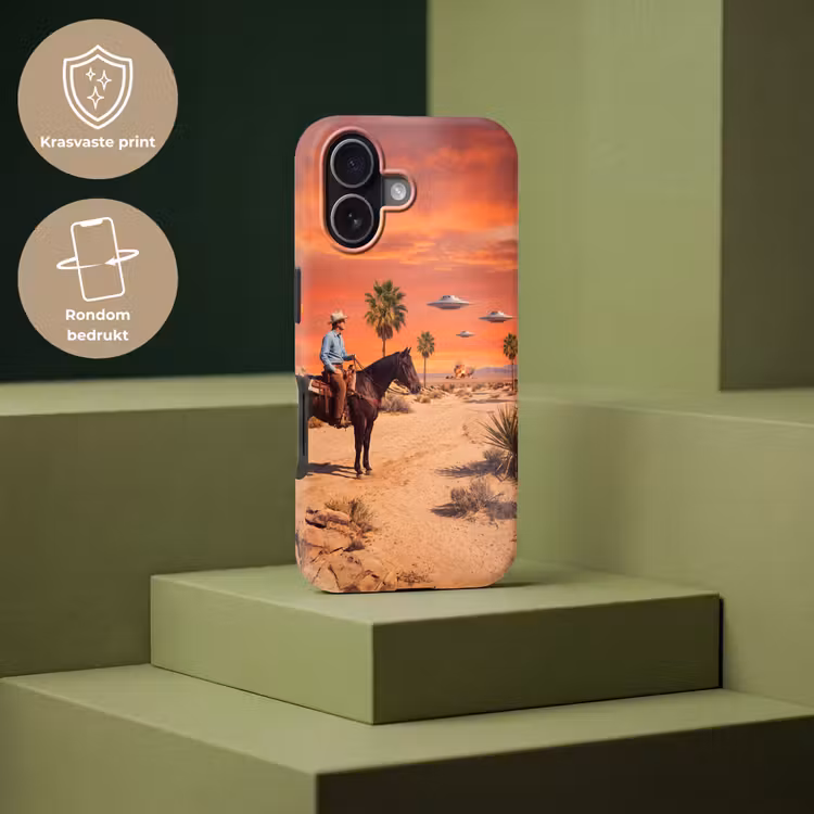 Telefoonhoesje Toughcase - Cowboy - Paard - Woestijn - Cowboy - Paard - Woestijn Toughcase MagSafe Apple iPhone 17 klein