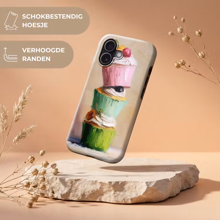 Cupcakes - Gestapeld - Kleurrijk - Fruit Toughcase MagSafe Apple iPhone 17 klein -USP_RandenV_NL
