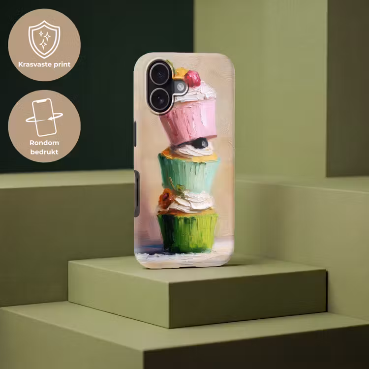 Cupcakes - Gestapeld - Kleurrijk - Fruit Toughcase MagSafe Apple iPhone 17 klein -USP_PrintM_NL