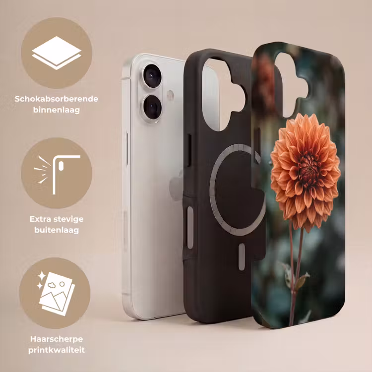 Dahlia - Bloem - Natuur - Sfeervol Toughcase MagSafe Apple iPhone 17 klein -USP_Lagen_NL