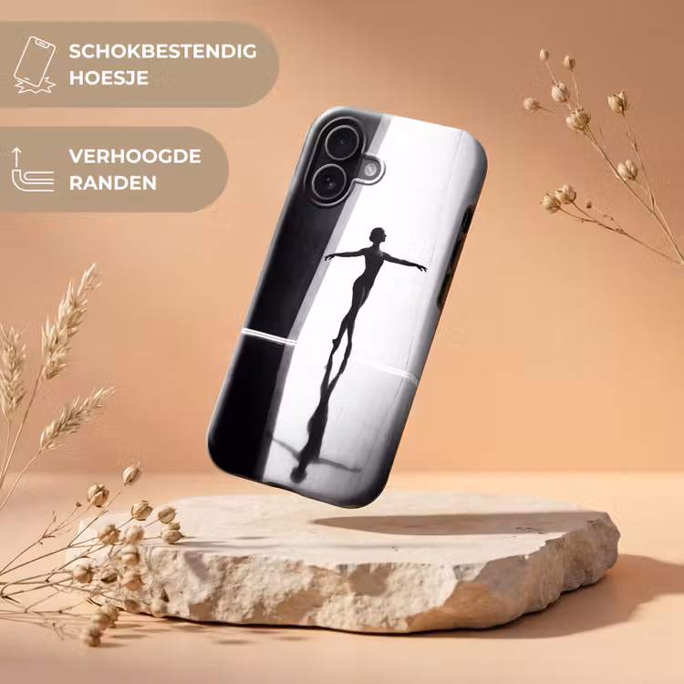 Danser - Silhouette - Kunst - Modern - Zwart-wit Toughcase MagSafe Apple iPhone 17 klein -USP_RandenV_NL