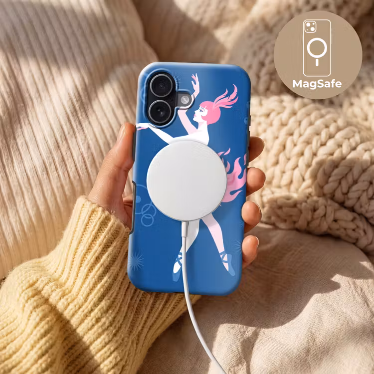 Danseres - Vlammenrok - Abstract - Roze - Blauw Toughcase MagSafe Apple iPhone 17 klein -USP_MagsafeV