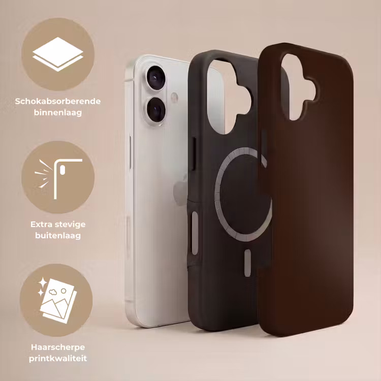 Dark - Chocolate - Bruin Toughcase MagSafe Apple iPhone 17 klein 1017 -USP_Lagen_NL