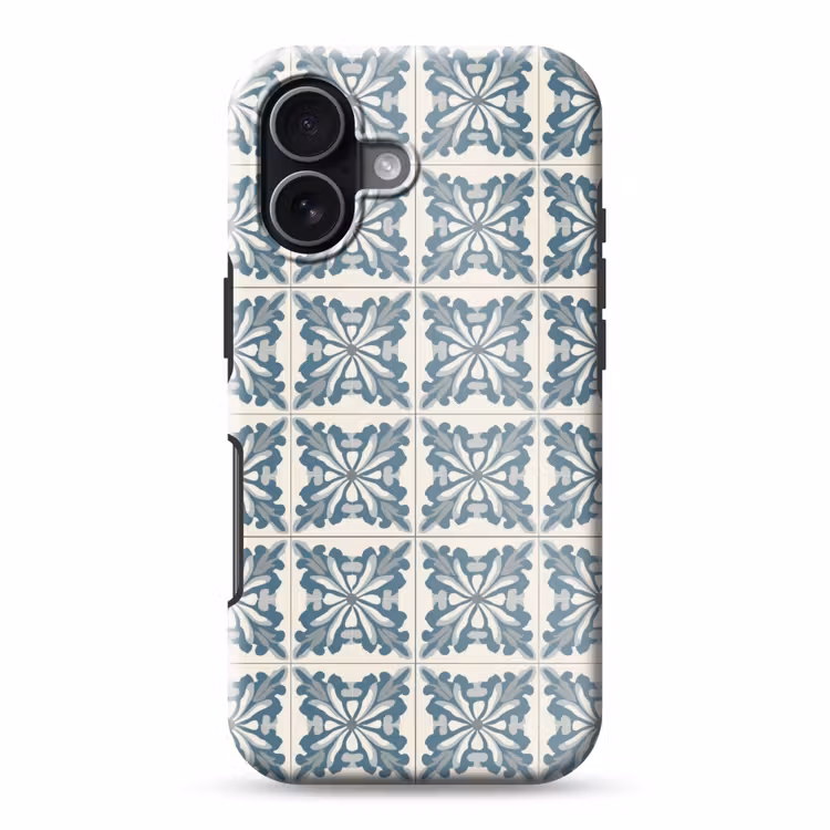 Dessin - Tegel - Blauw Toughcase MagSafe Apple iPhone 17 klein 1017 -3d