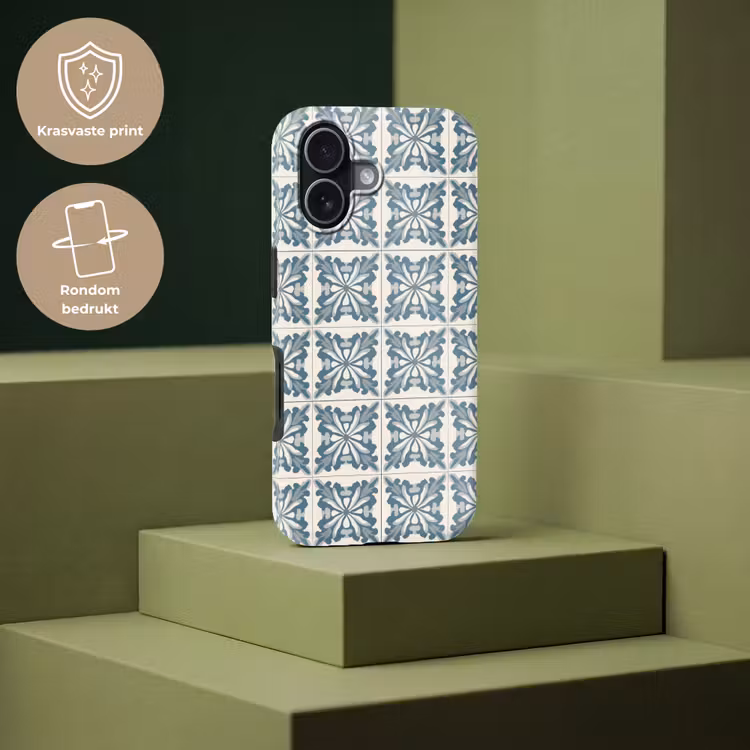 Dessin - Tegel - Blauw Toughcase MagSafe Apple iPhone 17 klein 1017 -USP_PrintM_NL