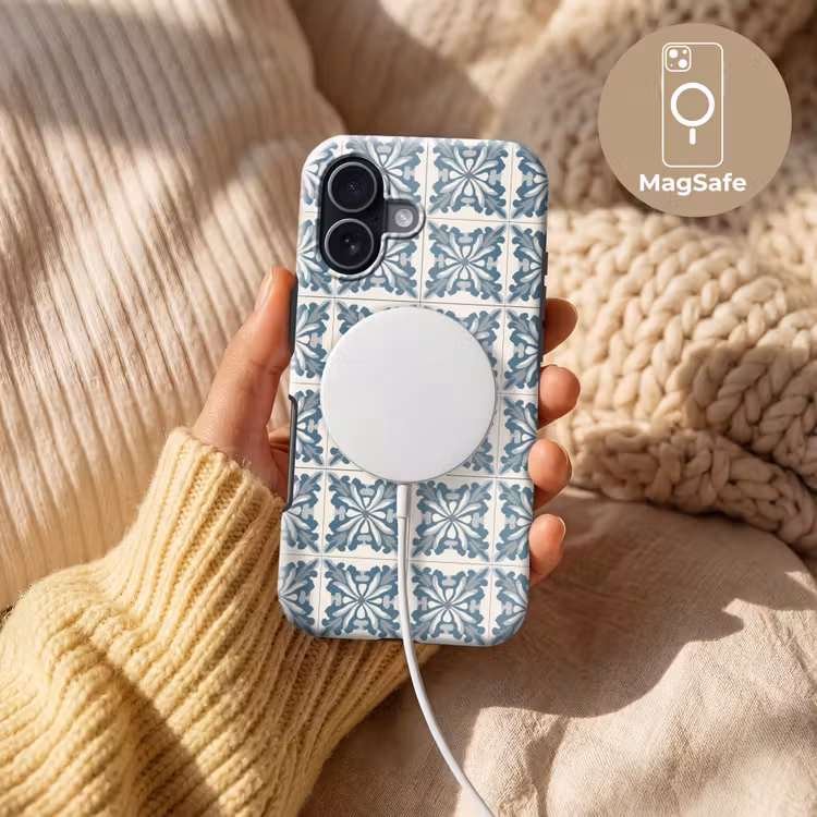Dessin - Tegel - Blauw Toughcase MagSafe Apple iPhone 17 klein 1017 -USP_MagsafeV