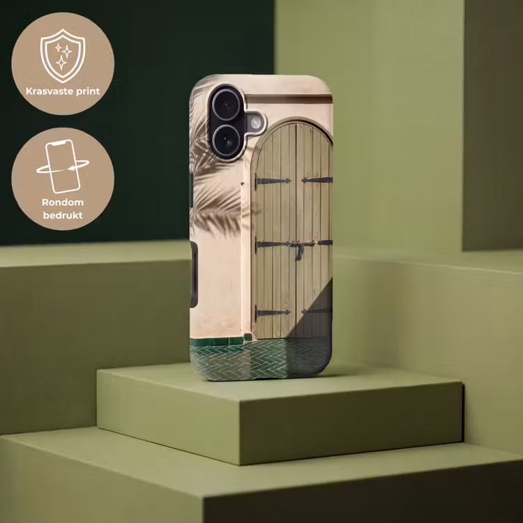 Deur - Hout - Architectuur - Groen - Rustiek Toughcase MagSafe Apple iPhone 17 klein -USP_PrintM_NL
