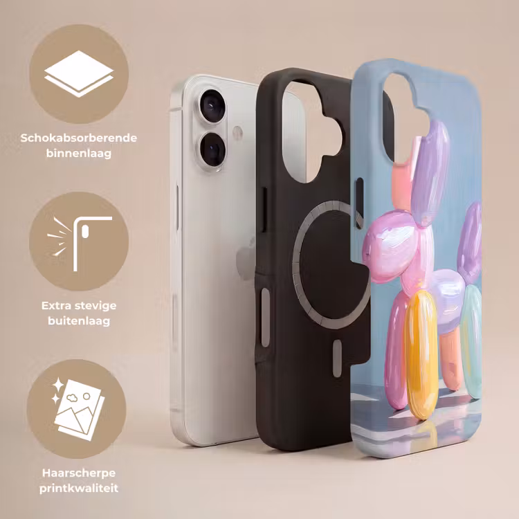 Dier - Ballon - Pasteltinten - Glanzend Toughcase MagSafe Apple iPhone 17 klein -USP_Lagen_NL