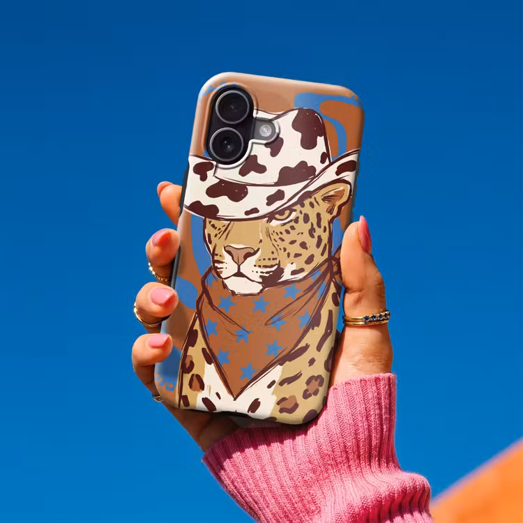 Dieren - Cowboyhoed - Modern - Illustratie - Bruin Toughcase MagSafe Apple iPhone 17 klein -Sfeer1V