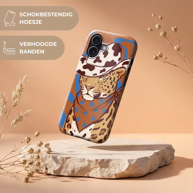 Dieren - Cowboyhoed - Modern - Illustratie - Bruin Toughcase MagSafe Apple iPhone 17 klein -USP_RandenV_NL
