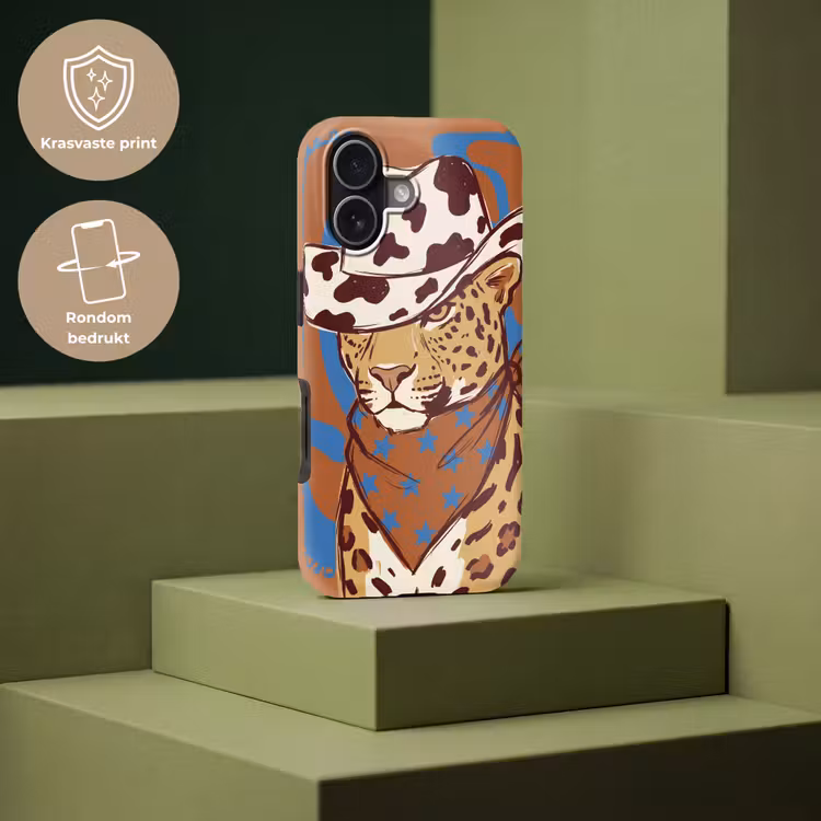 Dieren - Cowboyhoed - Modern - Illustratie - Bruin Toughcase MagSafe Apple iPhone 17 klein -USP_PrintM_NL