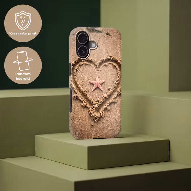 Dieren - Hart - Strand - Zand - Roze Toughcase MagSafe Apple iPhone 17 klein -USP_PrintM_NL
