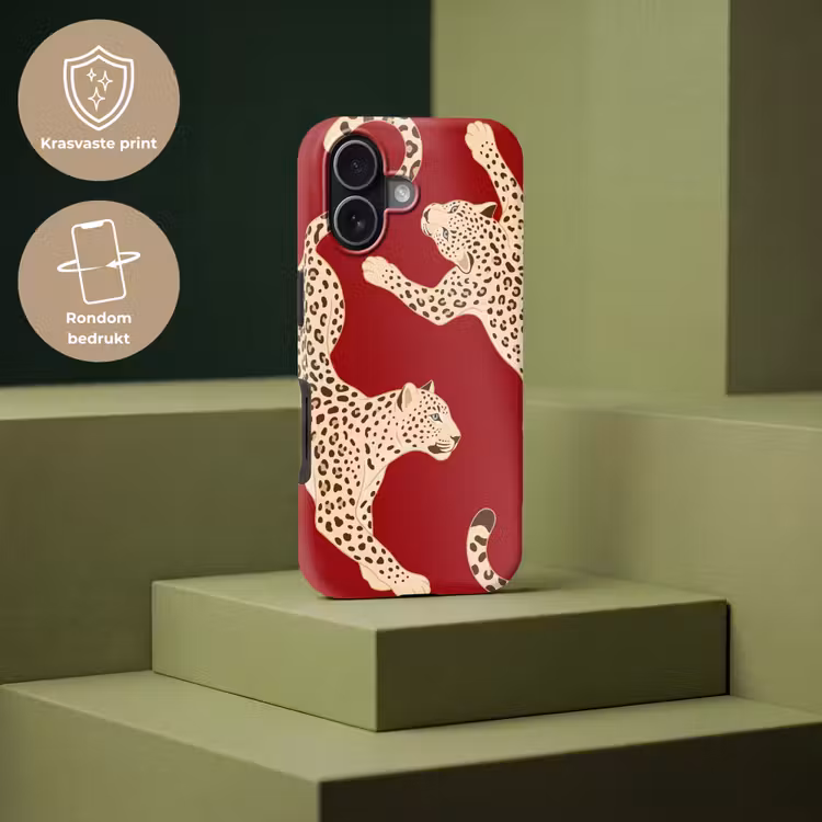 Dieren - Luipaard - Abstract - Rood - Modern Toughcase MagSafe Apple iPhone 17 klein -USP_PrintM_NL