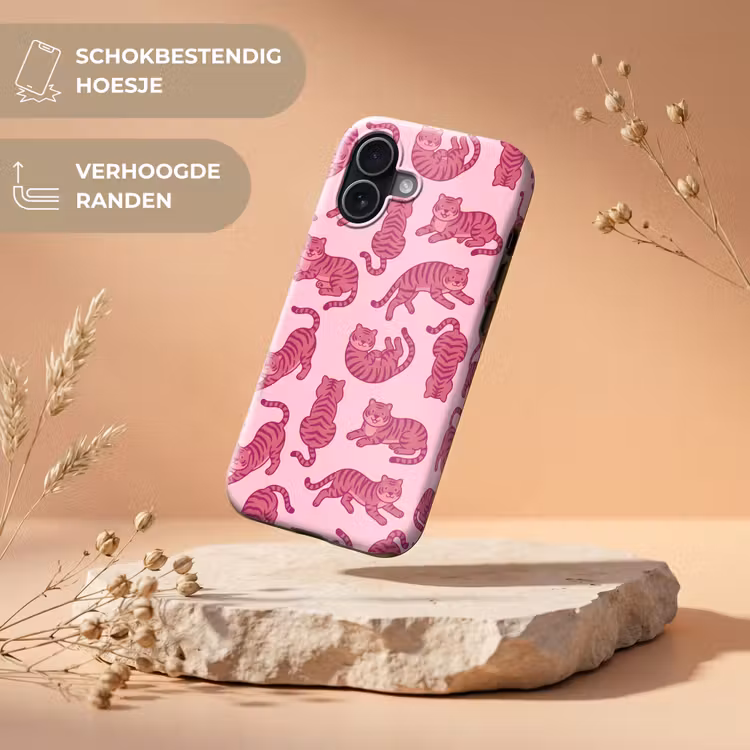 Dieren - Patroon - Roze - Speels - Cartoon Toughcase MagSafe Apple iPhone 17 klein -USP_RandenV_NL