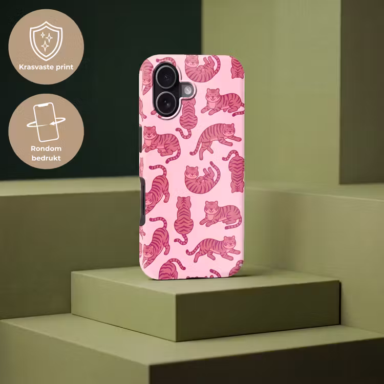 Dieren - Patroon - Roze - Speels - Cartoon Toughcase MagSafe Apple iPhone 17 klein -USP_PrintM_NL