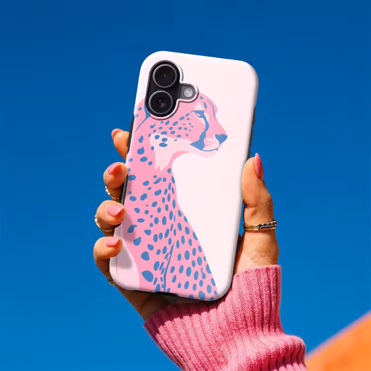 Dieren - Profiel - Abstract - Roze - Blauw Toughcase MagSafe Apple iPhone 17 klein -Sfeer1V