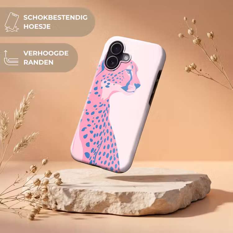Dieren - Profiel - Abstract - Roze - Blauw Toughcase MagSafe Apple iPhone 17 klein -USP_RandenV_NL