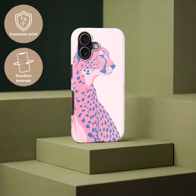 Dieren - Profiel - Abstract - Roze - Blauw Toughcase MagSafe Apple iPhone 17 klein -USP_PrintM_NL
