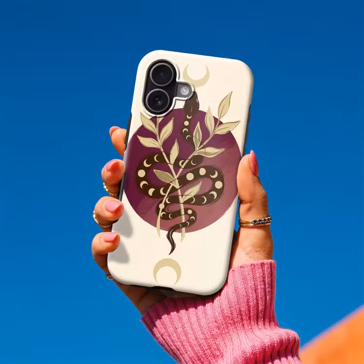 Dieren - Slang - Maan - Mystiek - Abstract Toughcase MagSafe Apple iPhone 17 klein -Sfeer1V