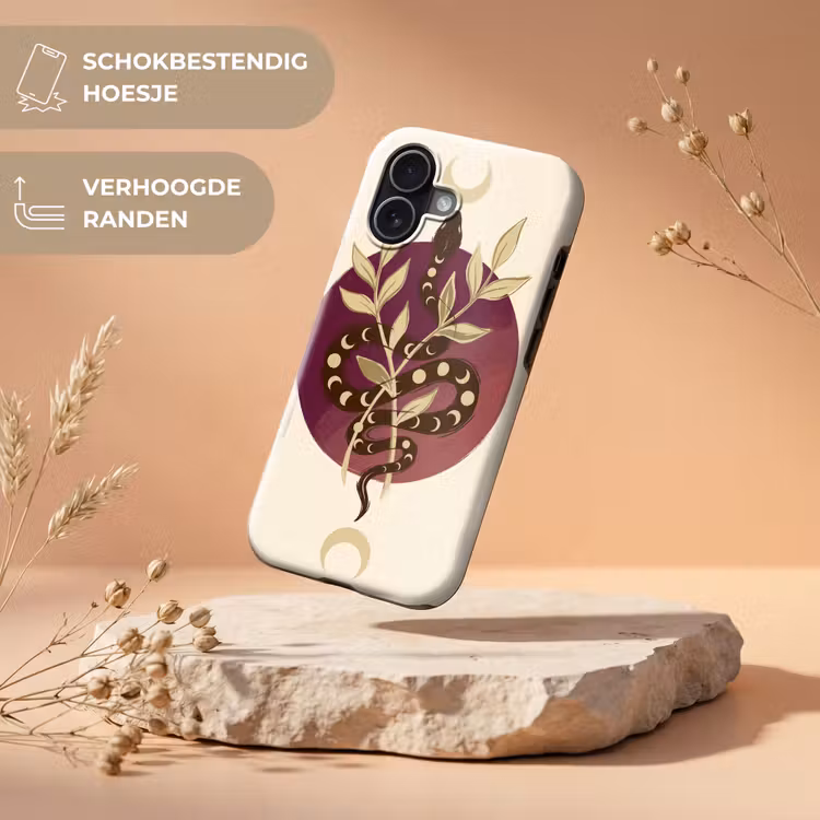Dieren - Slang - Maan - Mystiek - Abstract Toughcase MagSafe Apple iPhone 17 klein -USP_RandenV_NL