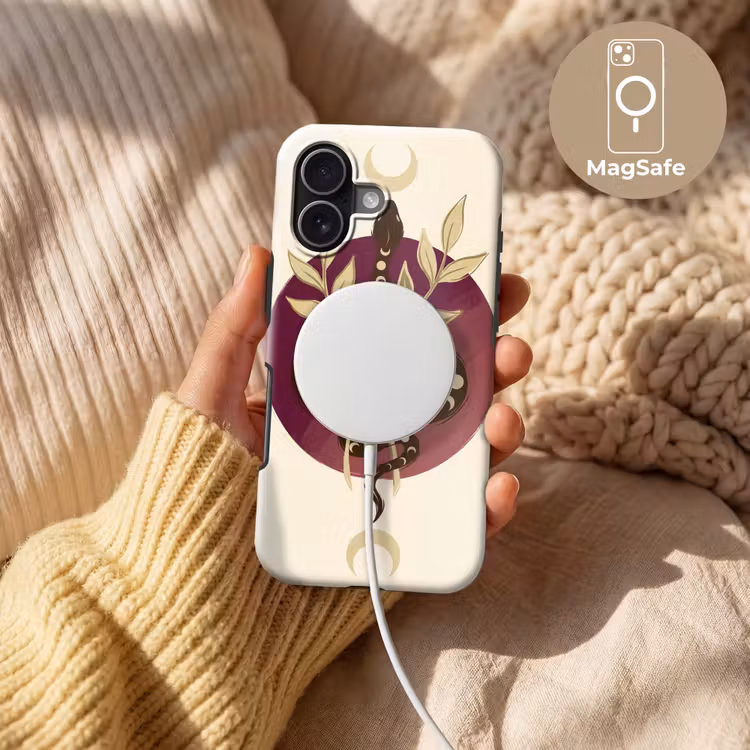 Dieren - Slang - Maan - Mystiek - Abstract Toughcase MagSafe Apple iPhone 17 klein -USP_MagsafeV