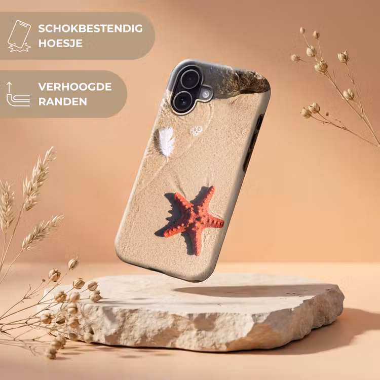 Dieren - Strand - Zee - Natuur - Rood Toughcase MagSafe Apple iPhone 17 klein -USP_RandenV_NL